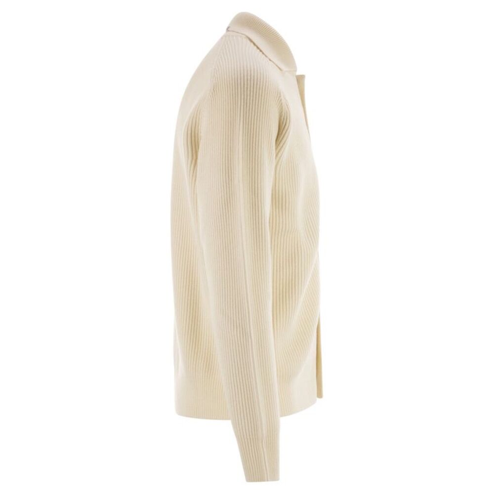 Peserico Men English Ribbed Wool Cardigan - Picture 3 of 4